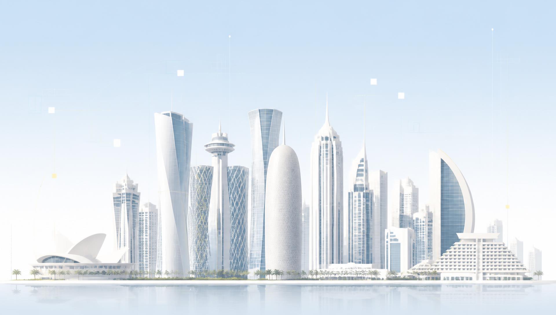 أفق الدوحة مع عناصر رقمية